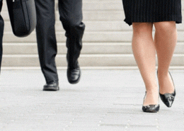 Business people walking to work.