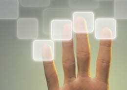 fingers tapping interactive screen